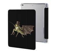 Grasshopper Wearing Top Hat And Tie Cute Tablet Case with Pencil Holder Unisex Slim Hard Protective Cover Compatible with iPad 9th/ 8th/ 7th