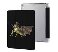 Grasshopper Wearing Top Hat And Tie Cute Tablet Case with Pencil Holder Unisex Slim Hard Protective Cover Compatible with iPad 9th/ 8th/ 7th
