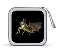 Grasshopper Wearing Top Hat and Tie Printed CD Case Hard Plastic Protective DVD Storage Binder Bag for Home Office