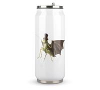 Grasshopper Wearing Top Hat and Tie Printed Coffee Tumbler for Women Men Stainless Steel Insulated Coke Cup with Lid Straw 500ml