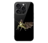 Grasshopper Wearing Top Hat And Tie Printed Phone Case Unisex Cute Trendy Glass Cellphone Protective Cover Compatible with iPhone 15/15 Pro/15 Pro Max/15 Plus