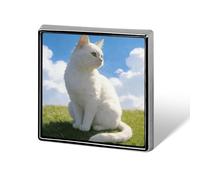 Grassland And Cat Lapel Pin for Men Brooches And Pins for Women Square Metal Badge for Shirts, Jackets, Hats | Durable Fashion Accessory & Gift for Men, Women, Events
