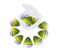 Grassland and Sunflower Print Guitar Picks 12 Pack With Organizer Storage Box 0.46 0.71 0.96mm Guitar Plectrums Guitars Accessories For Bass Electric Acoustic Guitars