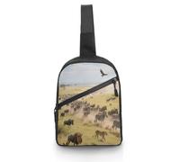 Grassland Animal Migration Sling Bag Cross Body Bag Waist Pack