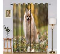 Grassland Curtains for Bedroom Pomeranian Window Curtain for Bedroom, Thermal Insulated, Noise Reducing Curtains, Living Room-Curtain 66 x 72 Inch 2 PanelsYI7453