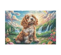 Grassland Cute Golden Retriever 1000 Pieces Classic Jigsaw Puzzle Puzzle for Adults Concentration Training Wall Art Mental Exercise Cardboard 1000 PCS/75x50cm