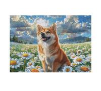 Grassland Cute Shiba Inu 300 Pcs Jigsaw Puzzles Splendid Celestial Critters Puzzles for Adults Teens Brain Game Fun Family Game Team Building Stress Reducing Autumn Thick Cardboard 300 PCS