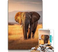 Grassland Elephants 1000 Piece Jigsaw Puzzles for Teenagers Gifts,Help The Brain Exercise Addictive Toys to Cultivate Patience Great Gift (50x75cm)