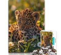 Grassland Leopard Jigsaw Puzzles for Adults 1000 Piece Puzzle,Help The Brain Exercise Addictive Toys to Cultivate Patience A Work of Art (50x75cm)