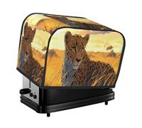 Grassland Leopard Toaster Cover 2 Slice Kitchen Small Appliance Covers With Pockets Dust And Fingerprint Protectio
