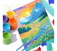 Grassland Paint by Numbers for Adults, Paint by Numbers Mountain Oil Painting Kit with Brushes and Acrylic, Adult Arts and Crafts Watercolor Paintings for Home Decor Wall Art, No Framed 50x50cm d81