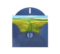 Grassland paths Print Blue blank greeting cards for birthdays, thank yous, weddings, a set of cards for all occasions