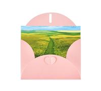 Grassland paths Print Pink blank greeting cards for birthdays, thank yous, weddings, a set of cards for all occasions