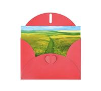 Grassland paths Print Red blank greeting cards for birthdays, thank yous, weddings, a set of cards for all occasions
