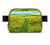 Grassland paths Square-shaped Waist Bag with Durable Polyester and Adjustable Strap for Daily Outdoor Wearing
