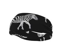 Grassland Zebra Yoga Sports Fitness Headband, Unisex Running Basketball Elastic Headband, Sports Sweat-Absorbing Band,