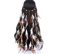 Grasslandy Feather Headpiece, Boho Hippie Headband, Boho Hippie Headpiece, Indian Feather Headband, Tribal Native American Style, Festival, Party, Hair Accessories for Women and Girls