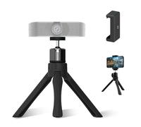 Grasslandy Mini Projector Desktop Stand, Black, Multi-angle Adjustable, 360° Rotation, Tilting Ball Head, Compatible with Camera, Smartphone