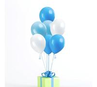 GrassVillage 100 Pcs 12 Inch Latex Balloons - Blue & White Party Balloons for Birthday, Baby Shower, Carnival, Festival & New Year Decorations - Helium & Air Fillable