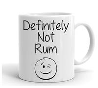 GrassVillage Definitely Not Rum Mug - Funny Sarcastic Coffee Cup Gift for Men, Women, Coworkers, Husband, Wife - 11oz Ceramic Mug for Office, Birthday, Valentine’s Day, Secret Santa