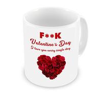 GrassVillage Funny Love Mug - F*ck Valentine’s Day I Love You Every Single Day - Sarcastic Gift for Partner, Boyfriend, Girlfriend, Husband, Wife - Anniversary, Birthday - 11oz Ceramic Coffee Cup