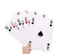 GrassVillage Gigantic A4 Playing Cards - 28cm x 20cm, Full Set, Easy to Read, Plastic Coated & Water Resistant Deck for Garden & Party Games, BBQs, Family Fun, Christmas & Events