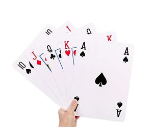 GrassVillage Gigantic A4 Playing Cards - 28cm x 20cm, Full Set, Easy to Read, Plastic Coated & Water Resistant Deck for Garden & Party Games, BBQs, Family Fun, Christmas & Events