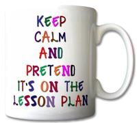 GrassVillage Keep Calm and Pretend Its On The Lesson Plan Coloured Mug Cup Gift Retro