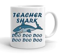GrassVillage Teacher Shark Do Do Do Mug - 11oz Funny Birthday Gift Cup for Teacher, Family - Coffee Tea Cup