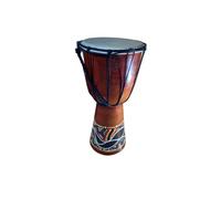 GRAT Wooden Ethnic Pattern Leather Djembe Drum, Natural, Aluminium Body, 40 cm, 2 kg