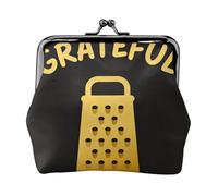 Grate Fulfilled Pun Leather Coin Purse for Women-Small Kiss Lock Wallet, Mini Card Holder for Keys Lipstick, Cute Change Purse for Travel