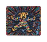 Grateful Dancing Bear Mouse Pad with Stitched Edge, Comfortable Mouse Pads with Non-Slip Rubber Base Gaming Mouse Mat Washable Mousepads Computers Laptop Desk Accessories for Office 9.4"x7.9"