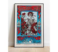 Grateful Dead 1966 Skeleton & Roses Concert Live Tour Concert Poster :: Huge 36"x24" Poster Print Similar (Slightly Larger) to A1 Size : Retro Reproduction BRING YOUR WALLS TO LIFE !!