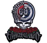 Grateful Dead 60th Anniversary Logo Woven Skull Iron On Patch (One Size) (Multicoloured)