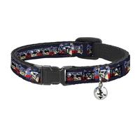 Grateful Dead Cat Collar, Breakaway Collar with Bell, Grateful Dead Dave's Picks Skeleton Americana Bonus Art, 8.5 to 12 Inches 0.5 Inch Wide