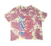 Grateful Dead Crop Top T Shirt Concentric Skulls Band Logo Official Womens S Pink