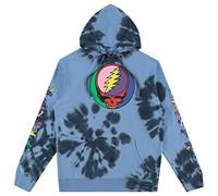 Grateful Dead Mens Hoodie Sweatshirt Dancing Bears Vintage Tie Dye Rock Hoodie with Sleeve Print, Navy Dye, XL