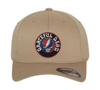 Grateful Dead Officially Licensed Patch Flexfit Baseball Cap (Khaki), Large/X-Large