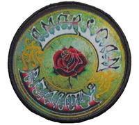 Rock Off officially licensed products Grateful Dead Patch American Beauty Circle Band Logo Printed Iron On 85 x 85mm Accessory Size