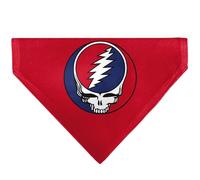 Grateful Dead Pet Bandana Grateful Dead Steal Your Face Logo Centered Red and Blue Slip On Collar Bandana Only