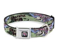 Grateful Dead Pet Collar, Dog Collar Metal Seatbelt Buckle, Grateful Dead Dave's Picks Volume Nine Montana Cover Art, 20 to 31 Inches 1.5 Inch Wide