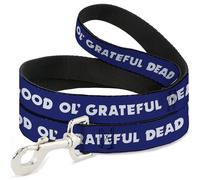 Grateful Dead Pet Leash, Dog Leash, Good Ol Grateful Dead Text and Stars Blue White Red, 6 Feet Long 1.0 Inch Wide