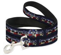 Grateful Dead Pet Leash, Dog Leash, Grateful Dead Dave's Picks Skeleton Americana Bonus Art, 6 Feet Long 1.0 Inch Wide