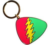 Grateful Dead Red Green Plectrum Keyring Keychain in Silver Grateful Dead Silver One Size