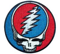 Grateful Dead Steal Your Face Classic Woven Iron On Patch (One Size) (Blue/Red/White)