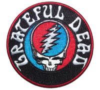 Grateful Dead Steal Your Face Logo V2 Woven Logo Iron On Patch (One Size) (Black/Multicoloured)