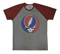 Grateful Dead Steal Your Face Raglan T Shirt S Grey