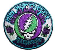 Grateful Dead Steal Your Face Woven Standard Iron On Patch (One Size) (Purple/Green)