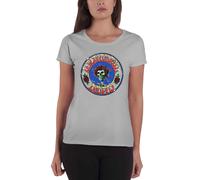 Grateful Dead Women's Bertha Circle Vintage Wash Skinny Fit T-Shirt in Grey | Size: Medium Grateful Dead Grey M