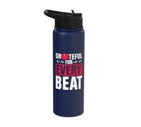 Grateful for Every Beat - Open Heart Surgery Stainless Steel Insulated Water Bottle